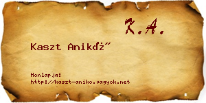 Kaszt Anikó névjegykártya